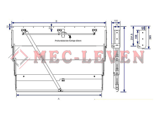 FALDON CABINA TELESCOPICO TEKOS 265 PL700 FOSO REDUCIDO