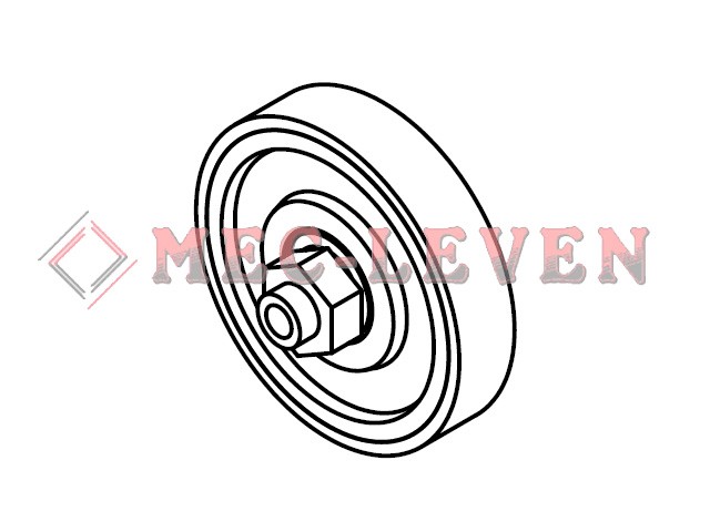 RODADERA SIMPLE D125X26MM C/EJE Y RODAMIENTOS