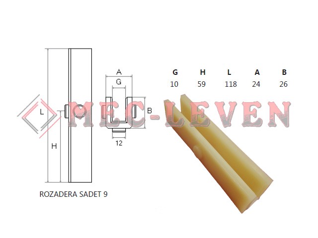 ROZADERA SADET 120X24X26X10 CABINA