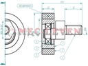 RUEDA 80X25 + 1 COJ. 6203.ZZ Y EXCENTRICA