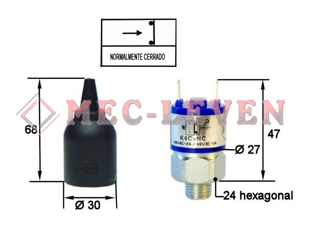 PRESOSTATO K4C N/C 5>50 BAR K4TCF1 CONEX FASTON