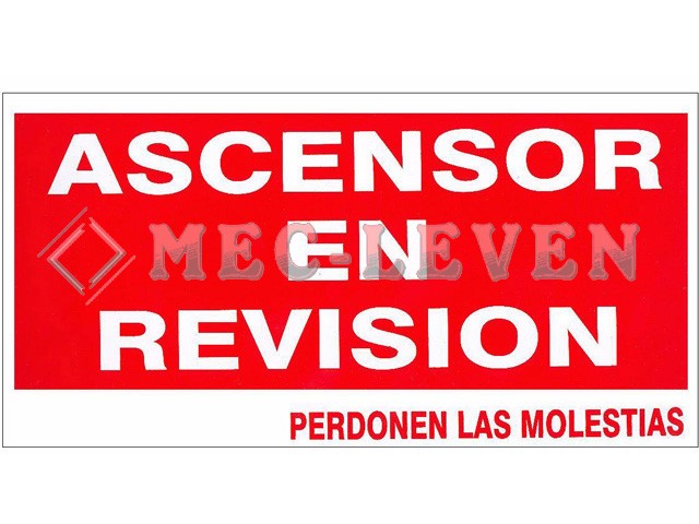 ROTULO PLASTICO ASCENSOR REVISION C/IMANES
