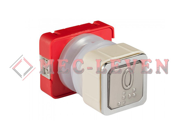 PULSADOR TAB BRAILLE 1NA LED 24V ROJO