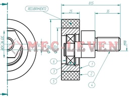 [KRE0803VE] RUEDA 80X25 + 1 COJ. 6203.ZZ Y EXCENTRICA