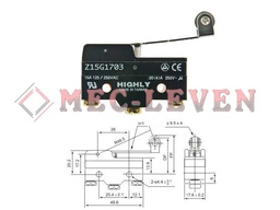 [020280 0006] MICRORRUPTOR PALANCA DE RODILLO LARGA (Z-15GW2-B)