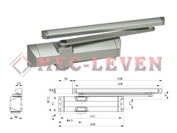 [020430 0002] CIERRAPUERTAS DORMA TS-90 CON GUIA PLATA