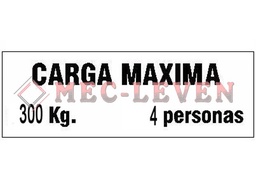 [ROTAL-CM300] ROTULO ALUMINIO CARGA MAXIMA 300KG/4P