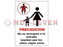 [ROTAL-PN] ROTULO ALUMINIO PRECAUCION NIÑOS