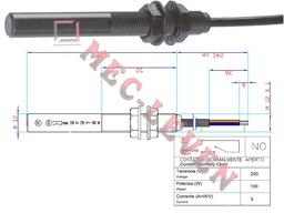 [C1211LDA0240] INTERRUPTOR MAGNETICO CILINDRICO NA 250V 1A 100W